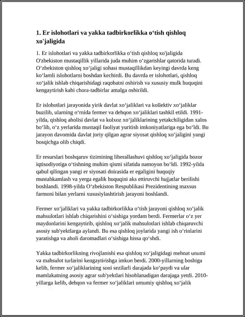 MUSTAQILLIK YILLARIDA QISHLOQ XO’JALIGI VA SANOAT SOHASIDAGI O’ZGARISHLAR 3