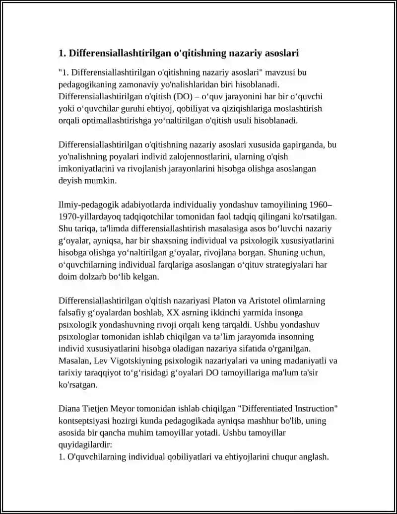 DIFFERENSIALLASHTIRILGAN O'QITISHNING ILMIY ASOSLARI 3