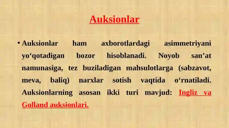 Boshlang‘ich narxni pasaytirish uchun o‘tkaziladigan auksion 3