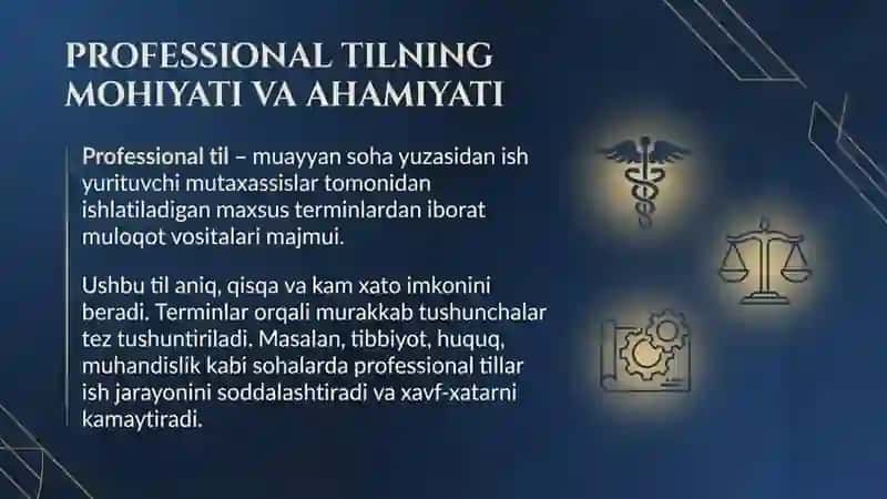 Professional tillar va ularning. Milliy. Tilda asosiy xususiyatlarii 3