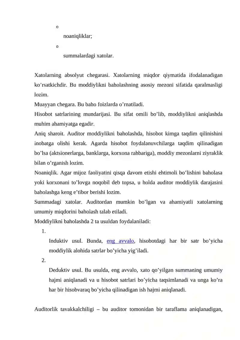 AUDITGA TAVAKKALCHILIK VA XATONI ANIQLASH 3