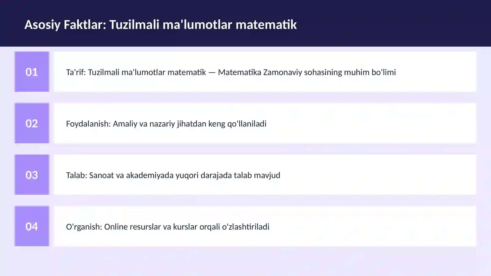 Tuzilmali ma'lumotlar matematik 3