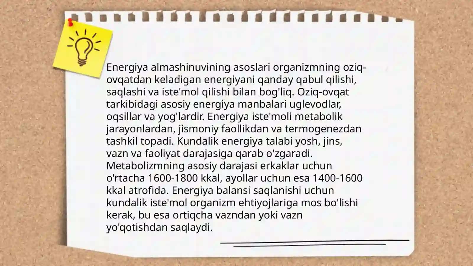Organizmda energiya almashinuvining boshqarilishi 3