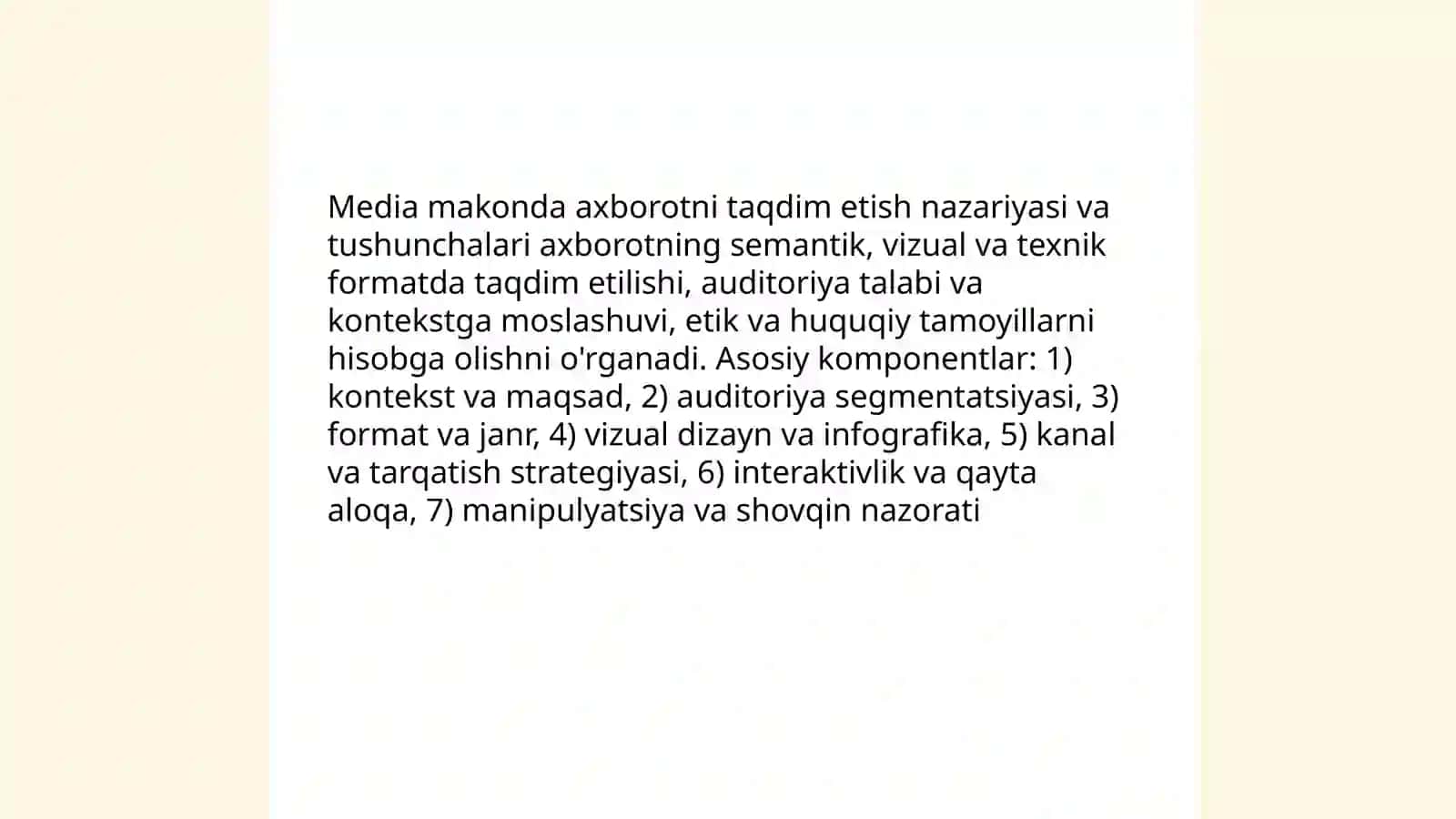 Media makonda axborotni taqdim etish 3