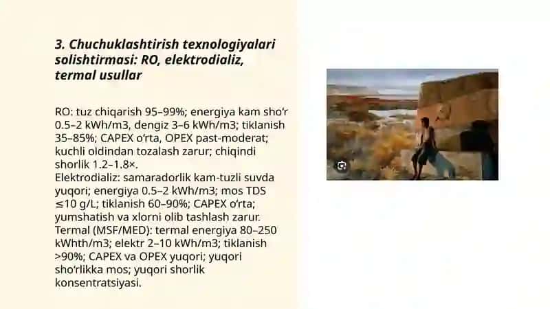 O‘zbekistonda sho‘r suvlarni chuchuklashtirish loyihasi 3