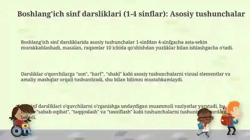 Boshlang'ich sinf darsliklari (1-4 sinflar): Asosiy tushunchalar 3