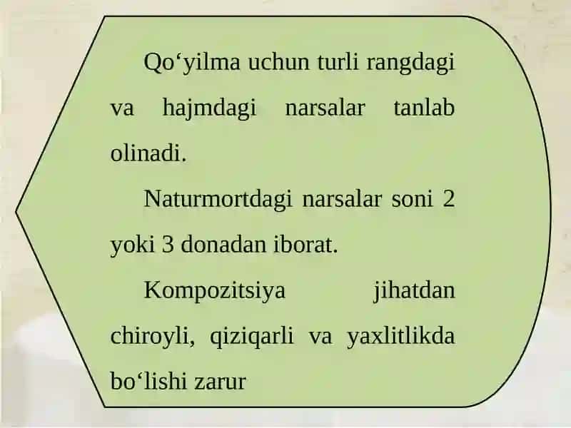 Naturmortning grafik usuli 3