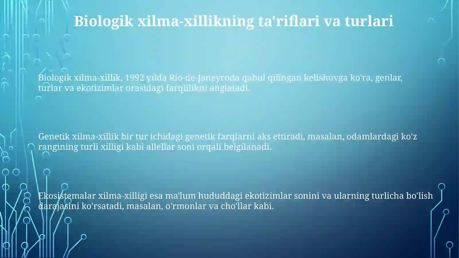 Yersharining biologik xilma-xillik darajalarini aniqlash 3