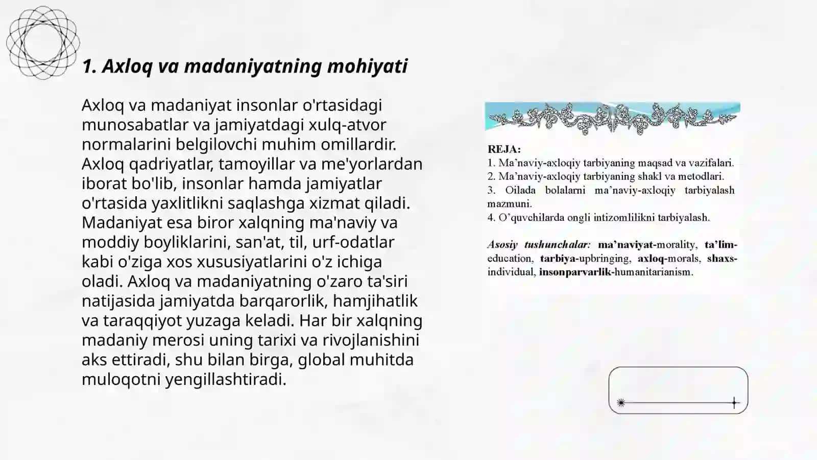 Axloqiy madaniyat va muomala odob masalasi 3