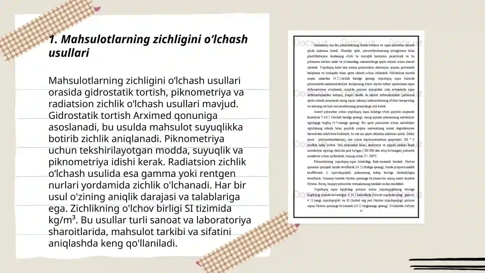 Mahsulotlarning fizikaviy va kimyoviy xususiyatlarini oʻlchash usullari 3