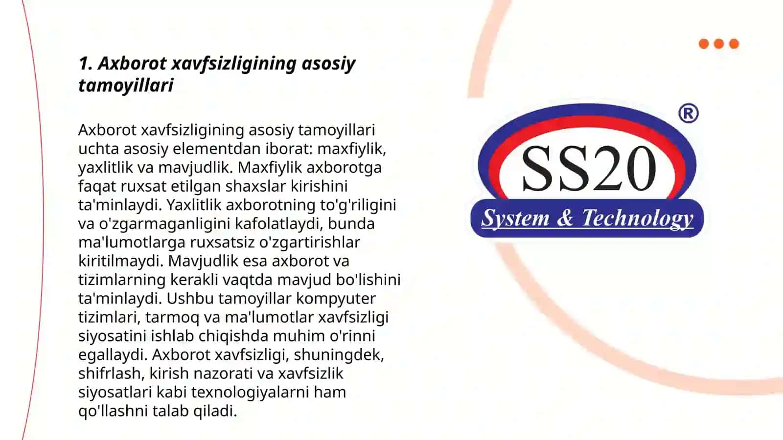Axborot kommunikatsiya tizimlarida axborot xavfsizligi 3