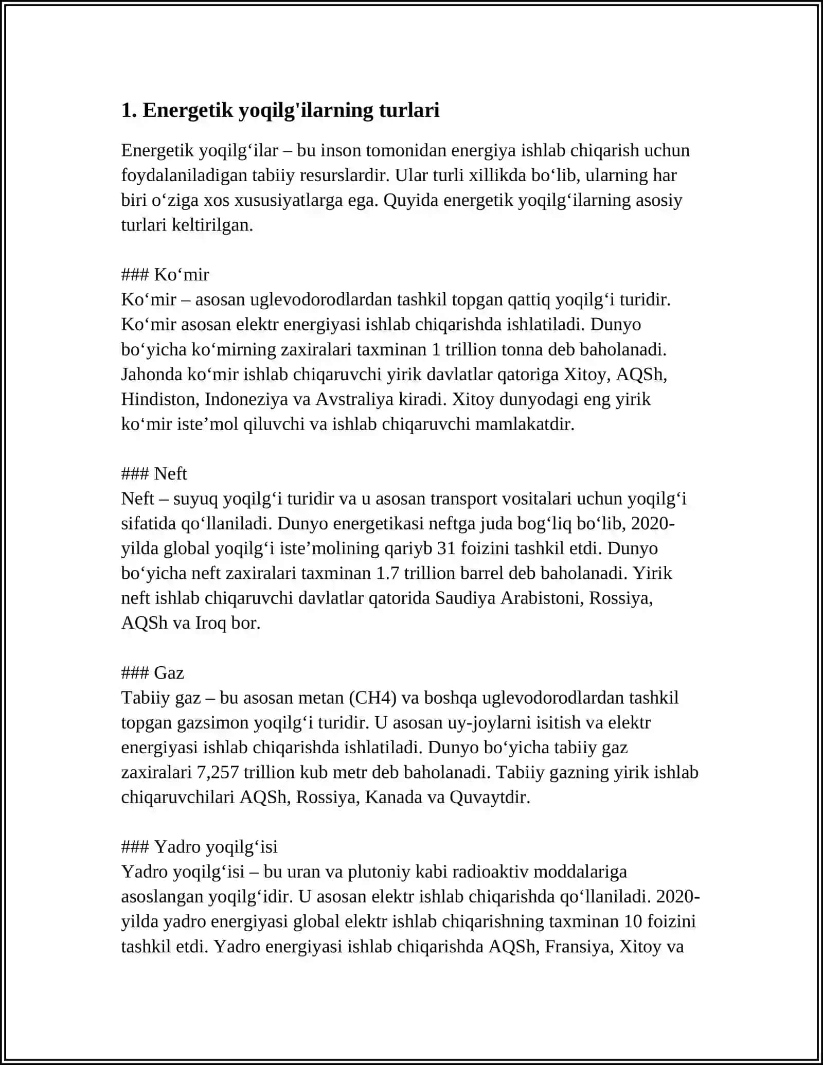 ENERGETIK YOQILG'ILARDAN KOMPLEKSLI FOYDALANISH 3