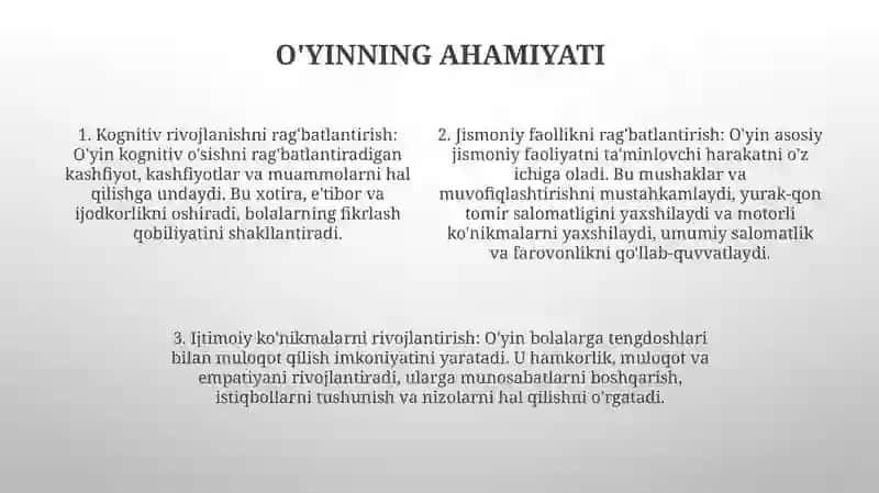 Òyin Maktabgacha Yosh Davrida Yetakchi Faoliyat Sifatida 3