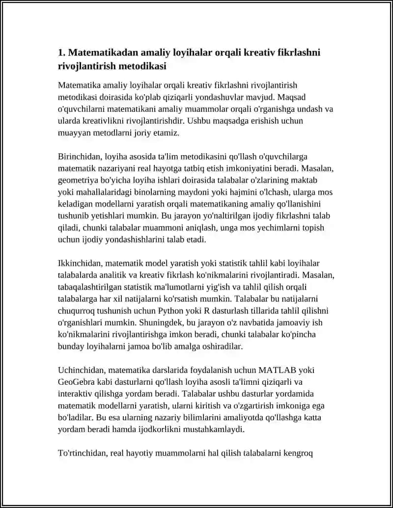Matematikadan amaliy loyihalar va ularning kreativ fikrlashga ta‘siri 3