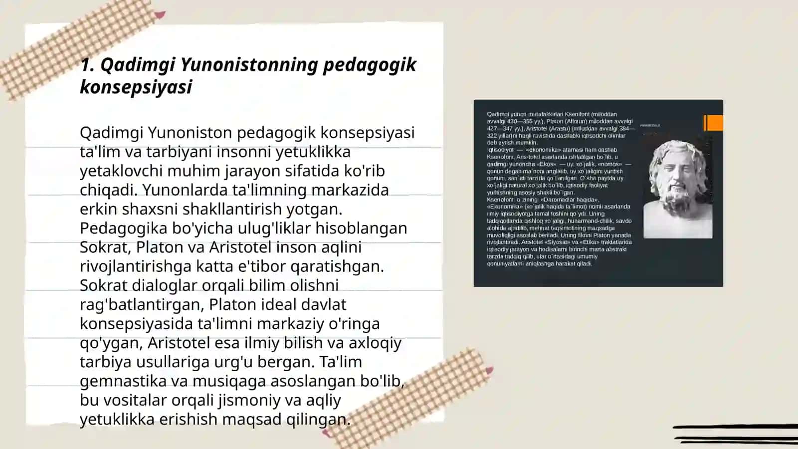 Jahon pedagogika fani va rivojlanish tarixi. Qadimgi Yunoniston va Rim davrlarida ta'lim - tarbiya 3
