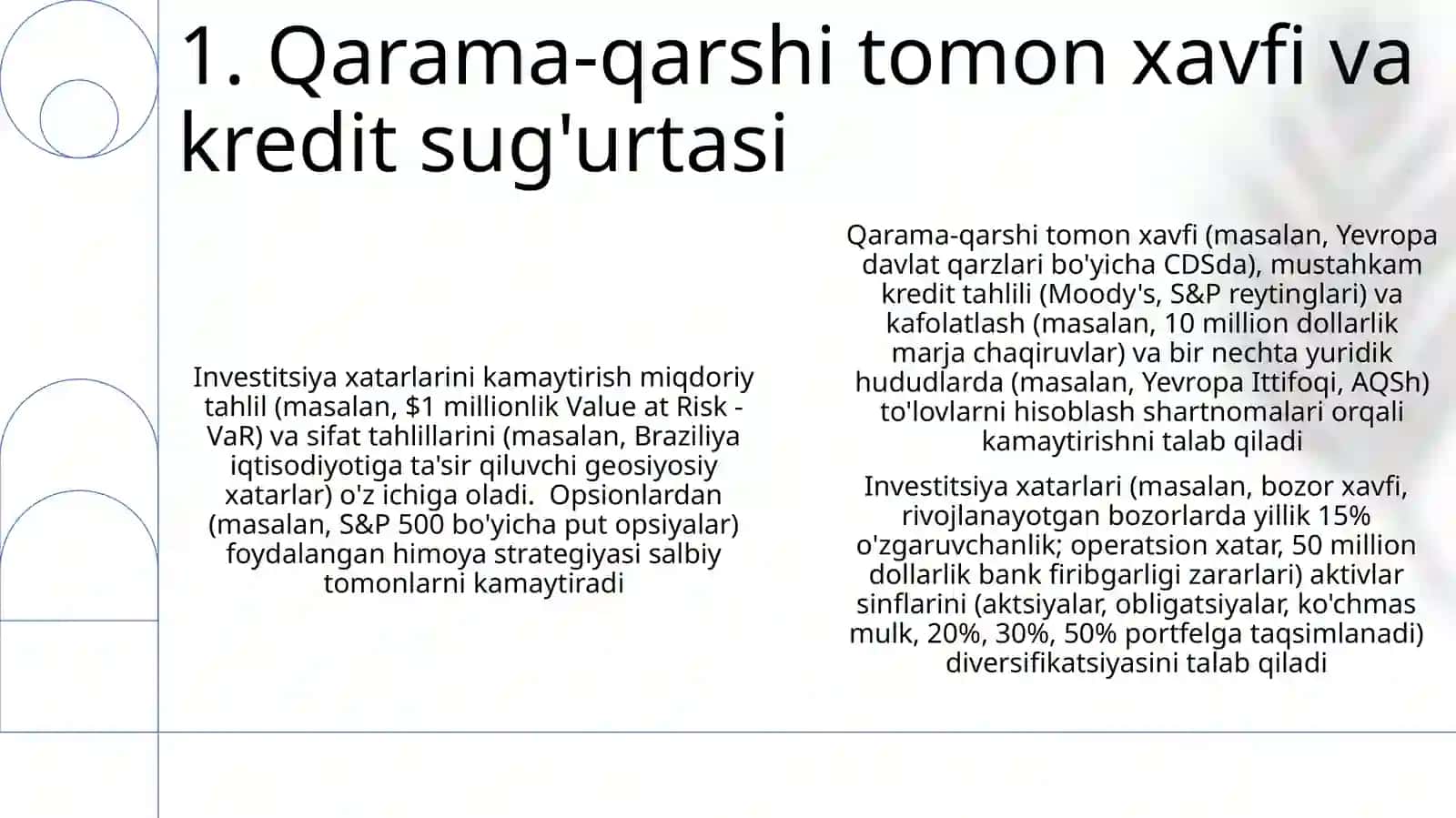 Investitsion xatarlar va ularni kamaytirish yo‘llari,olimlar fikri, meyoriy huquqiy asoslar 3