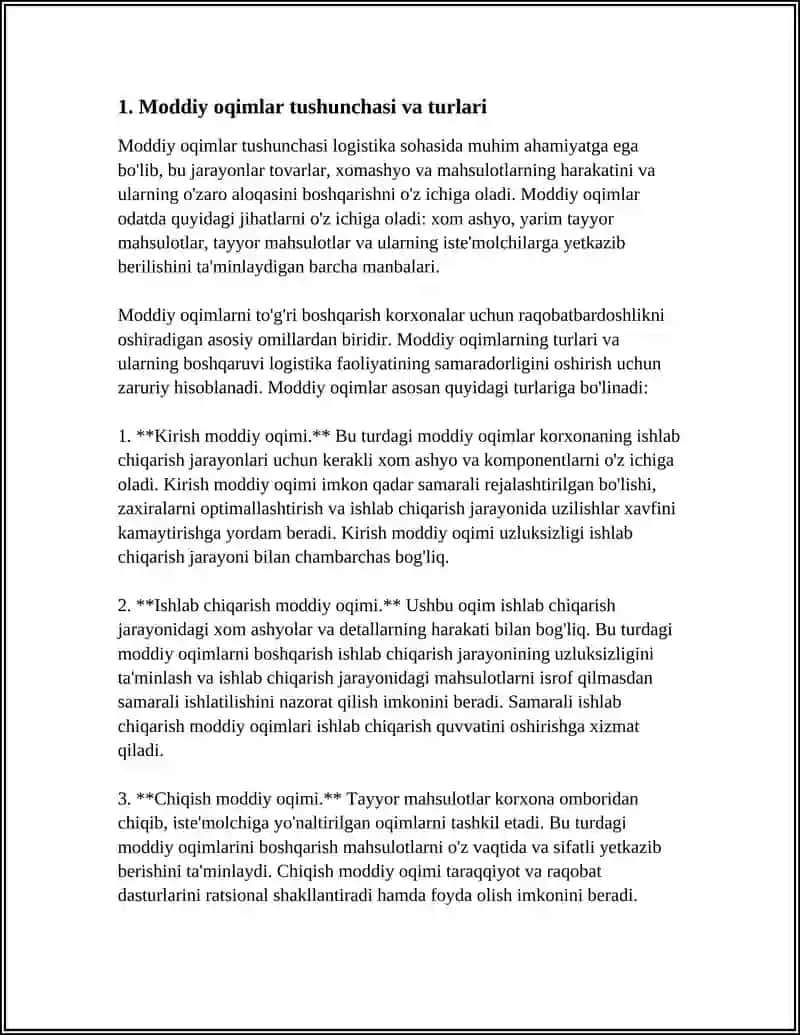 LOGISTIKADA MODDIY OQIMLAR 3