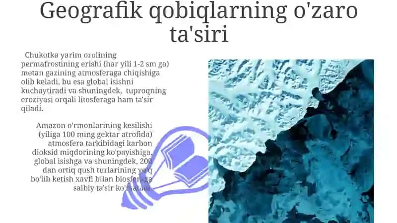 Yerning geografik qobiqlari Litosfera Gidrosfera Biosfera Atmosfera 3