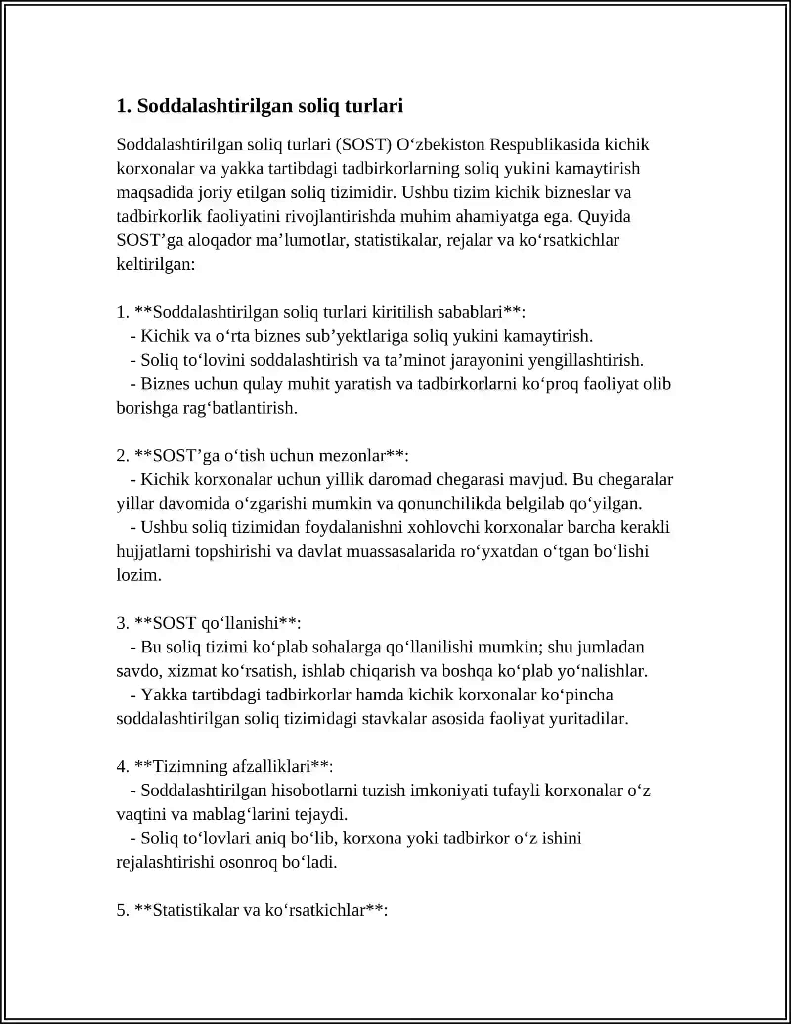SODDALASHTIRILGAN SOLIQQA TORTISH TIZIMI 3
