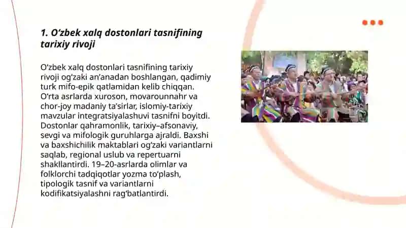 Oʻzbek xalq dostonlari tasnifi 3