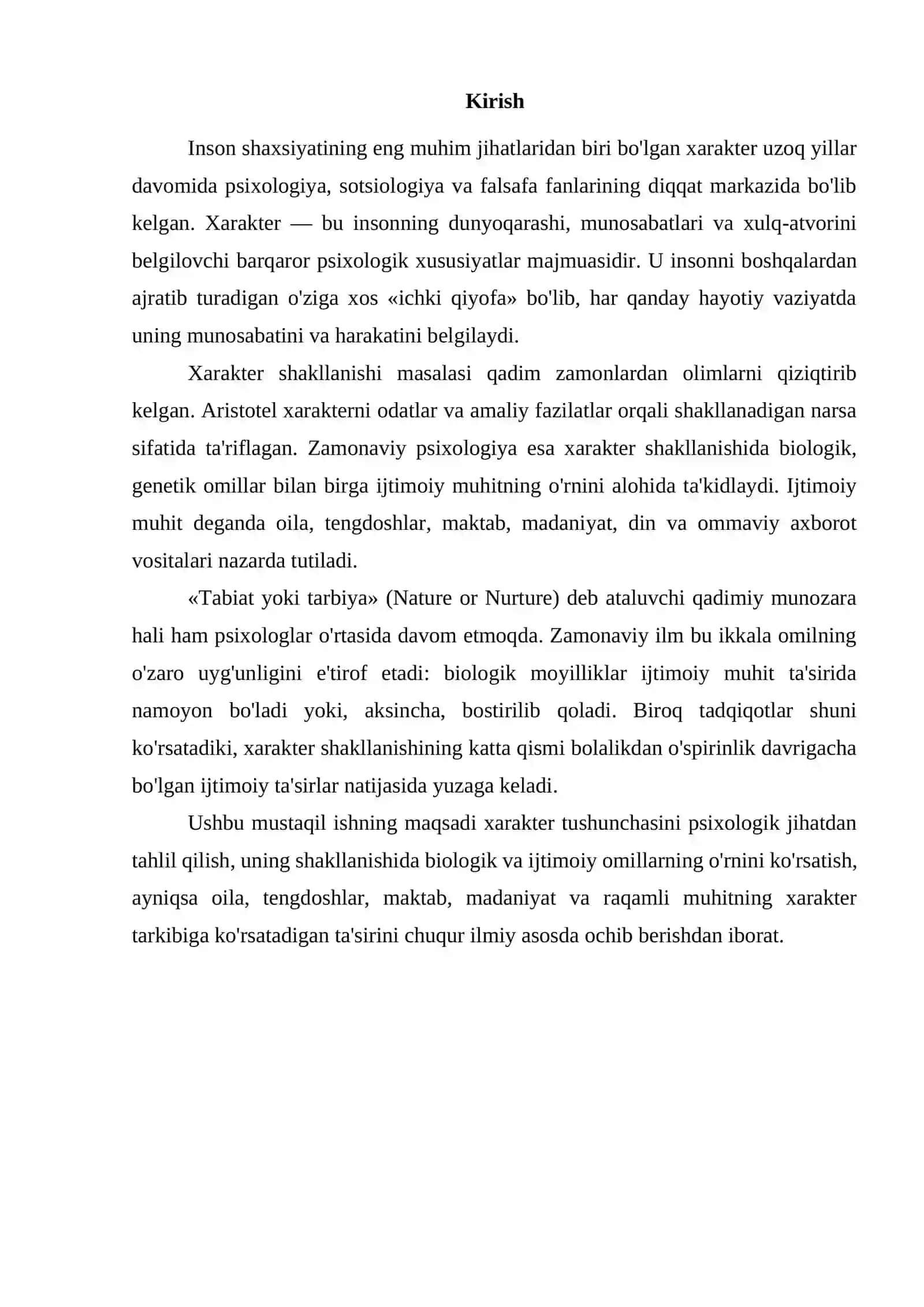 Xarakter va uning shakllanishida ijtimoiy muhitning ta'siri 3