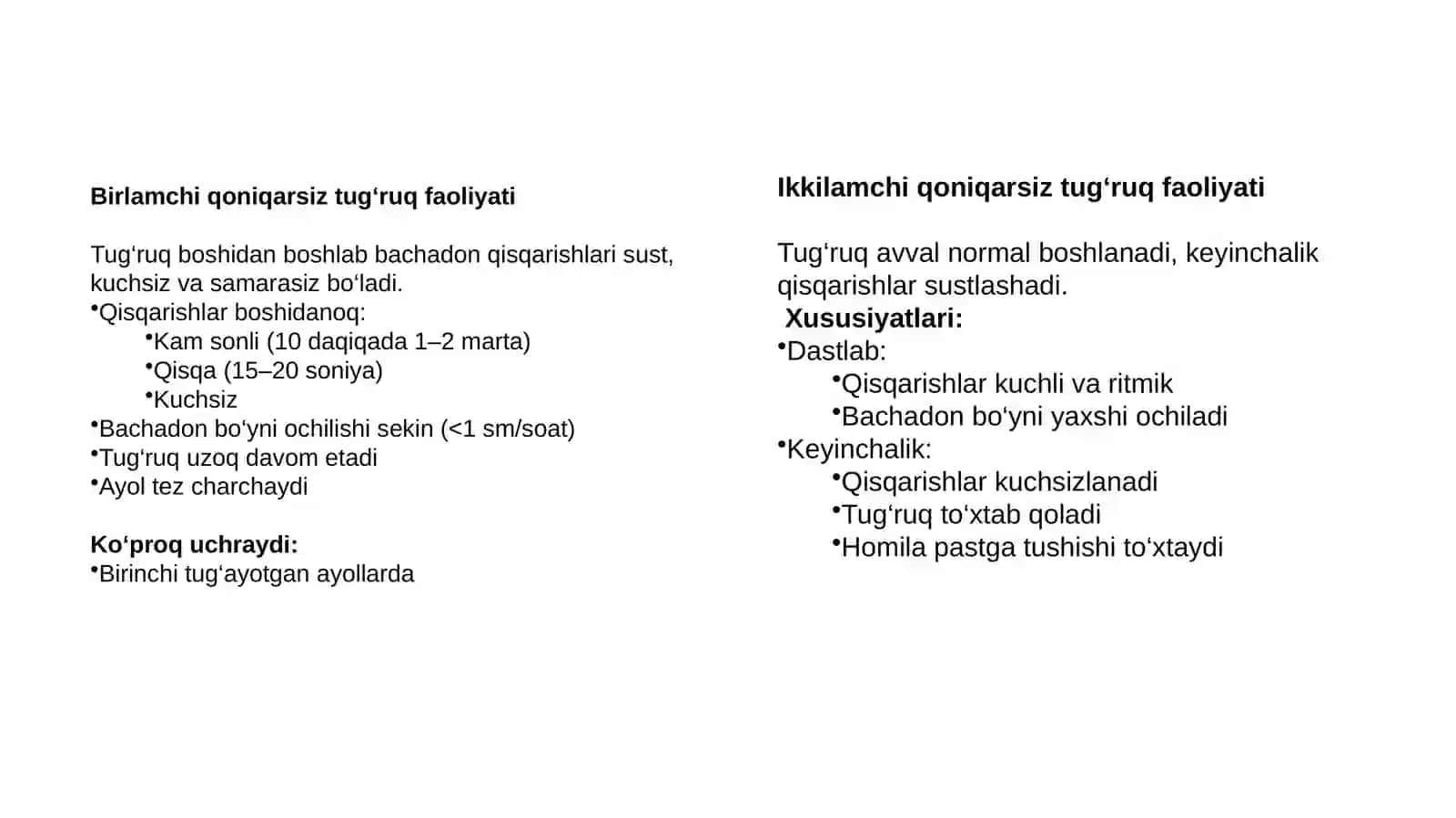 Qoniqarsiz tug'ruq faoliyati 3