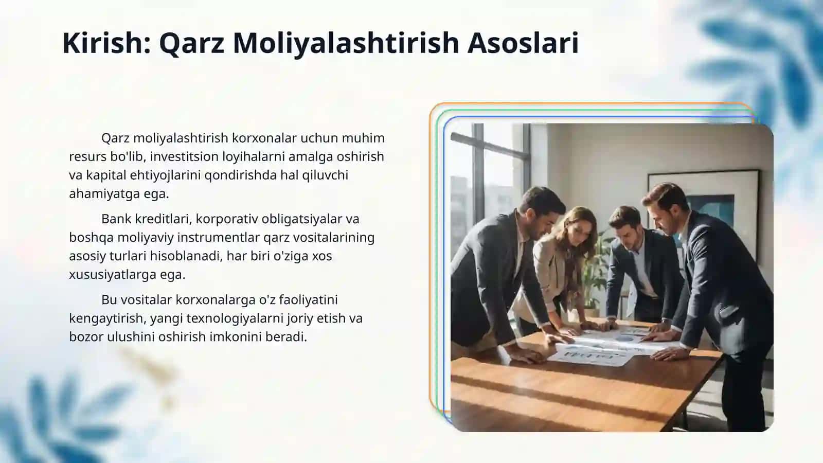 Qarzga asoslangan moliyalashtirish vositalari 3