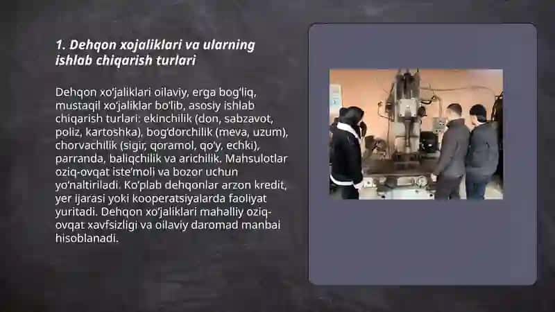 Respublikamizda qishloq xojaligi ishlab chiqarish shakllari va ularning faoliyat olib borish turlari 3