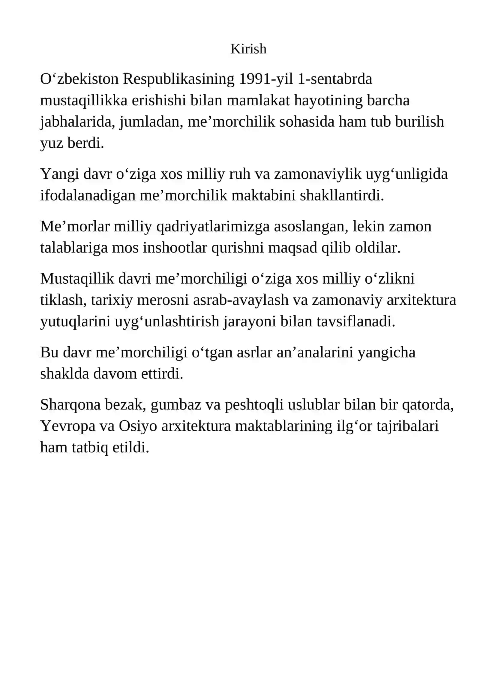 Mustaqillik davri me’morchiligi 3
