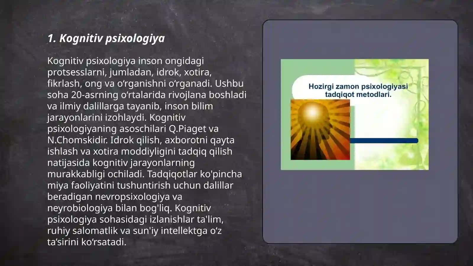 Hozirgi zamon psixologiyasining tarmoqlari 3