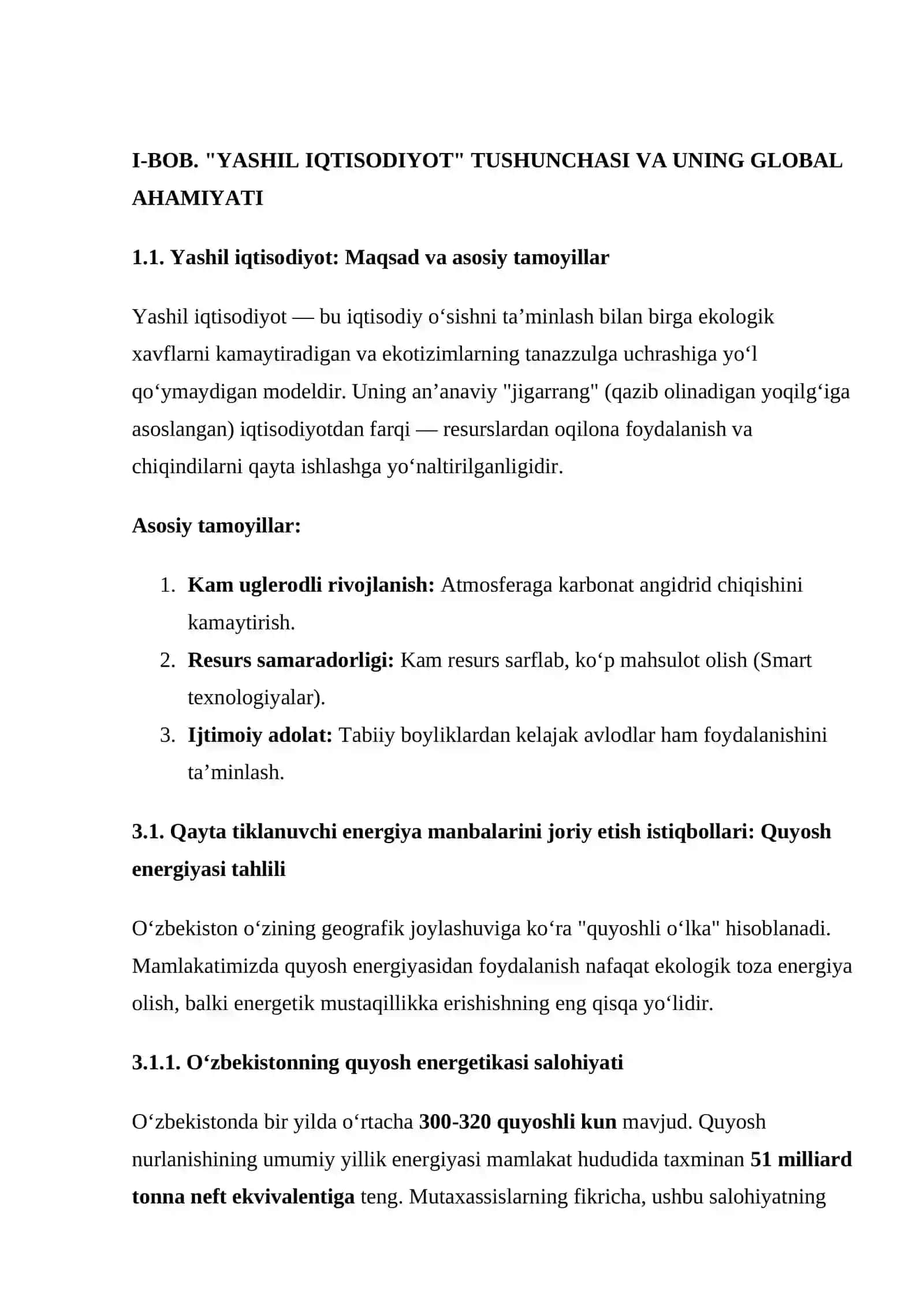 "Yashil iqtisodiyot" va O'zbekistondagi ekologik muammolar 3