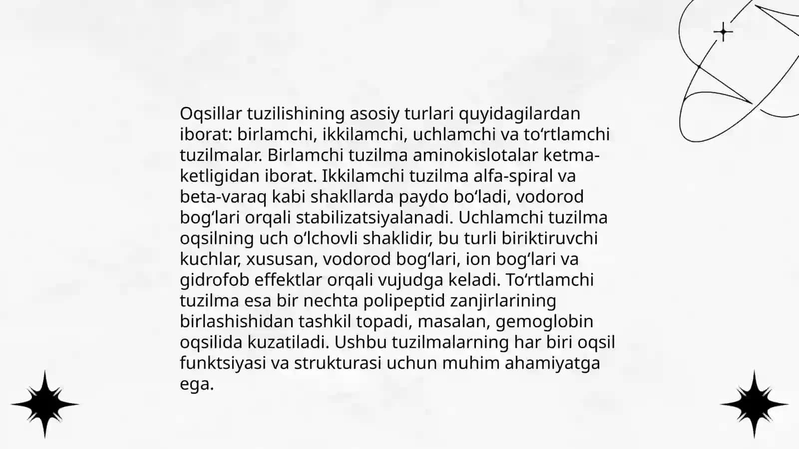 Oqsillar tuzilishining asosiy turlari 3