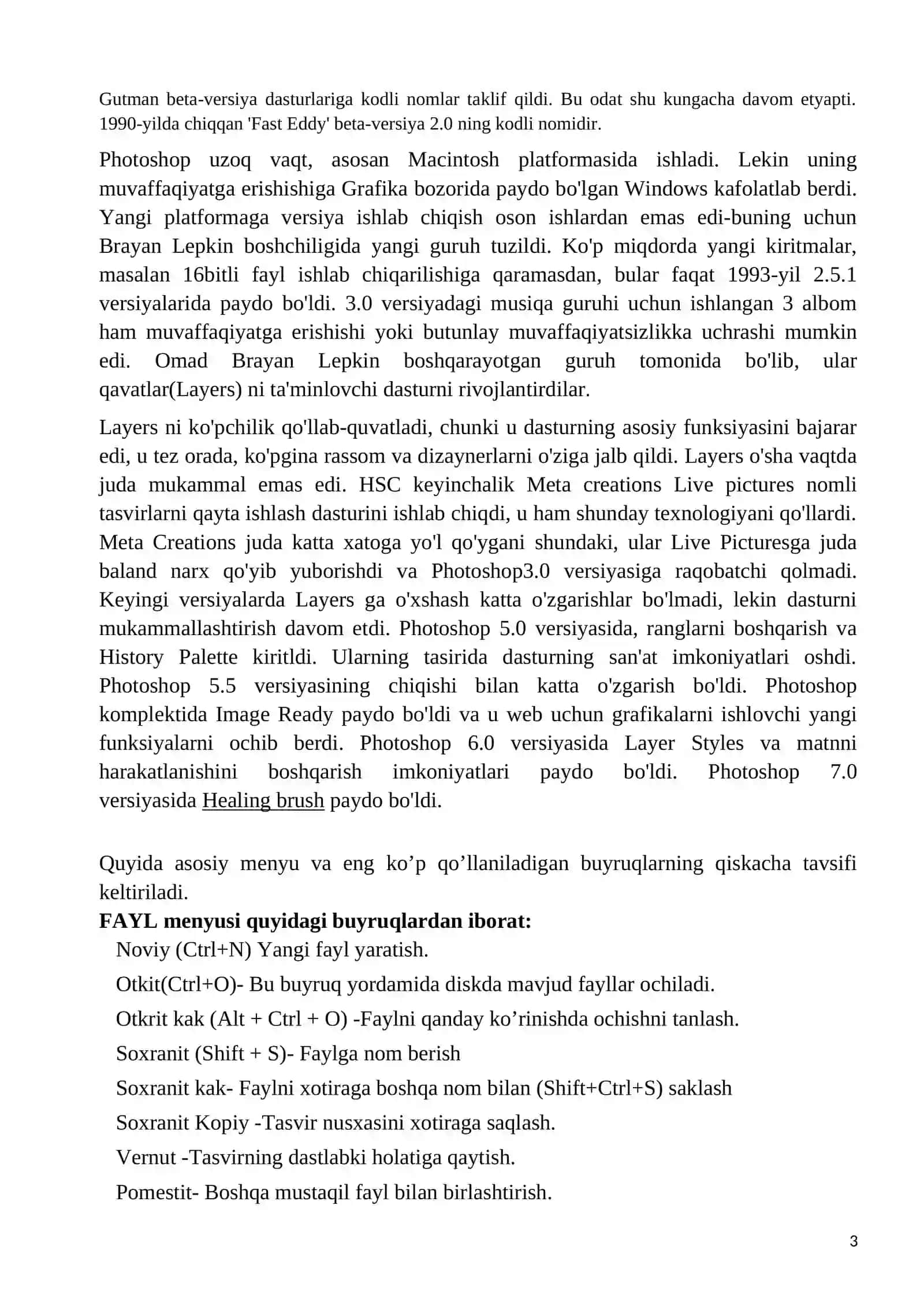 Adobe Photoshop dasturi va uning imkoniyatlari 3