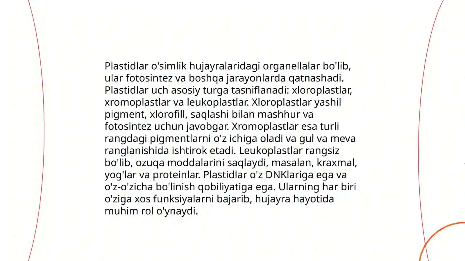 Plastidlar va ularning tiplari, tuzilishi 3