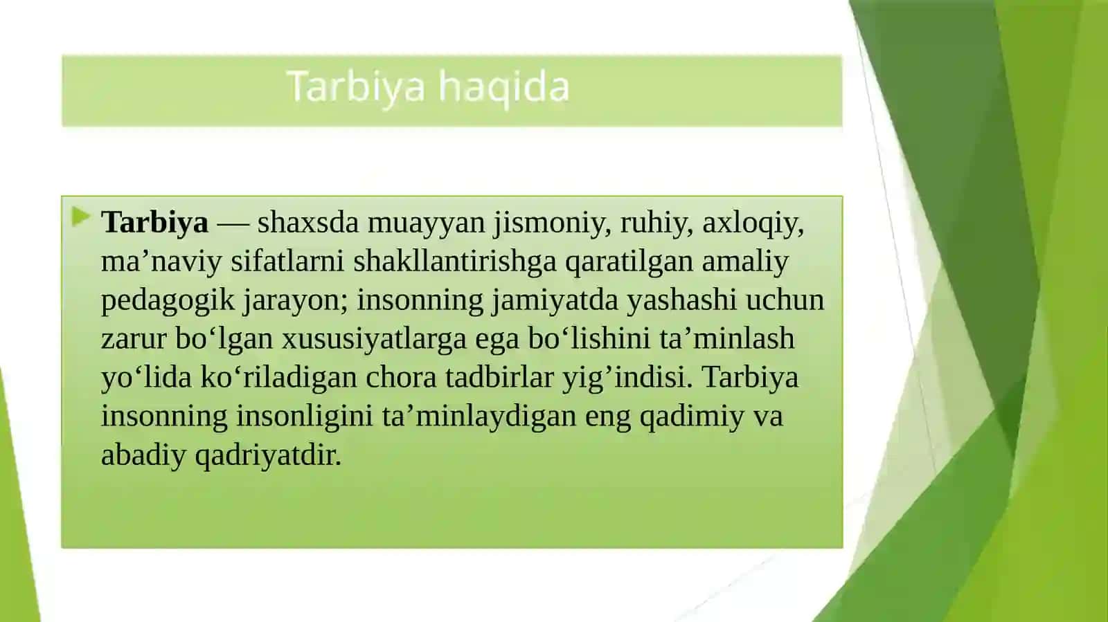 Tarbiyaning umumiy metodlari, jamoa tarbiya obyekti va subyekti 3