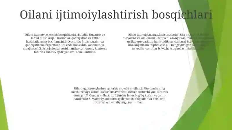 Oilaviy Sotsializatsiya: Bosqichlari, Institutlari, Ta‘Sir Imkoniyatlari 3