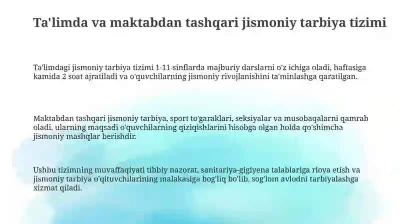 Ta'limda va maktabdan tashqari jismoniy tarbiya tizimi 3