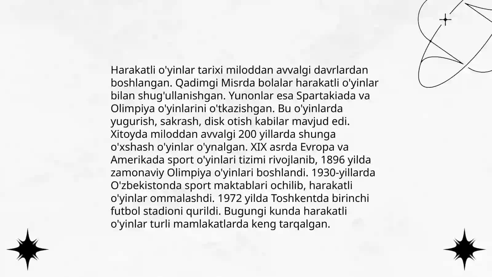 Harakatli o'yinlarni qisqacha tarixi 3