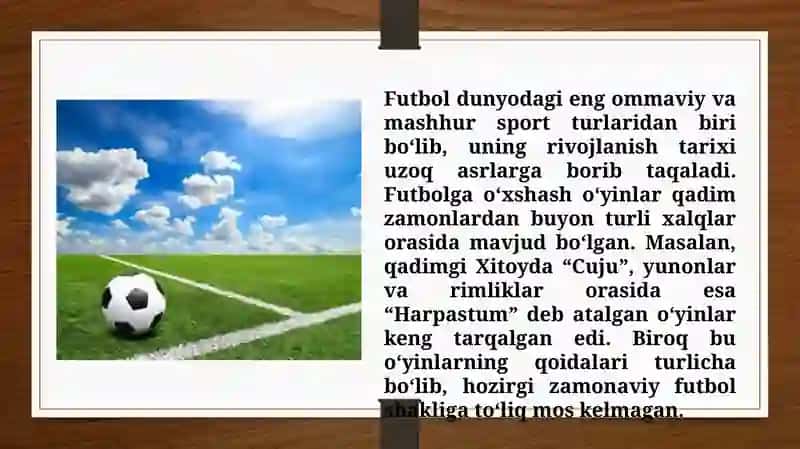 Dunyoda fudbolning rivojlanishi (TAQDIMOT) 3