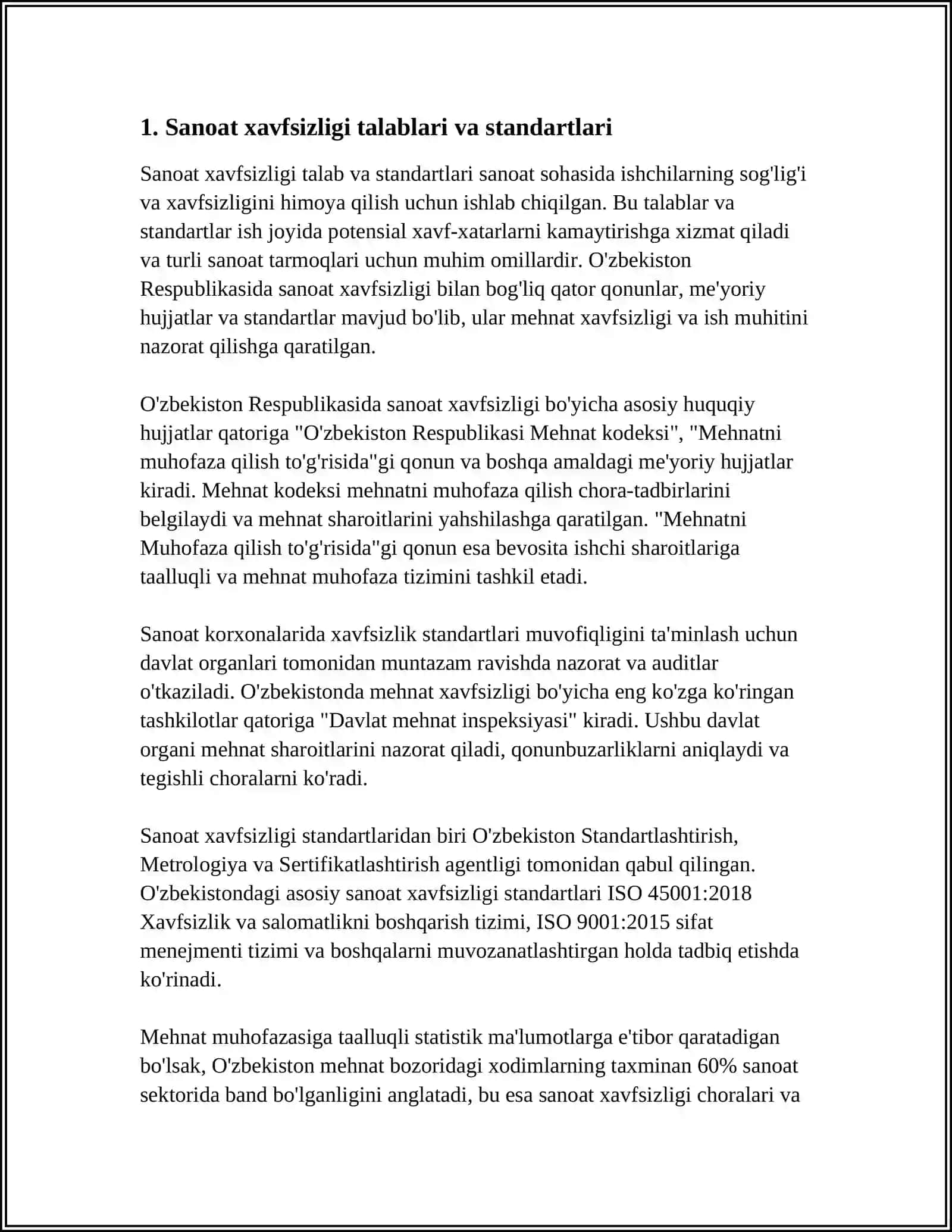 Sanoat xavfsizligi talablari va standartlari 3