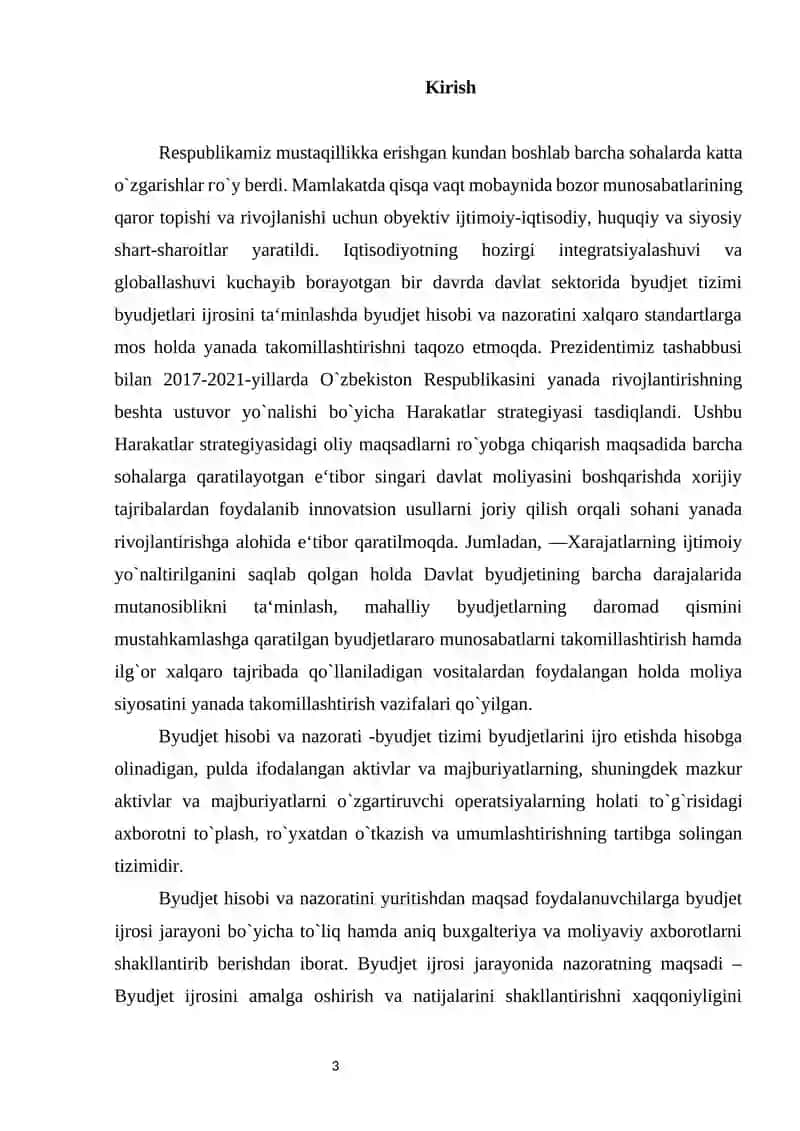 Byudjet hisobi va byudjet ijrosini amalga oshirishdagi ahamiyati 3