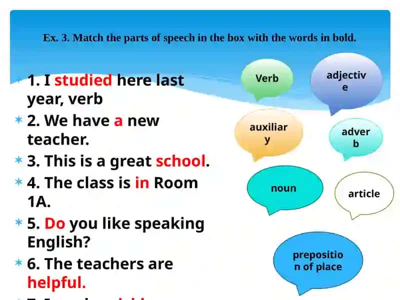 Istudiedhere last year, verb 3