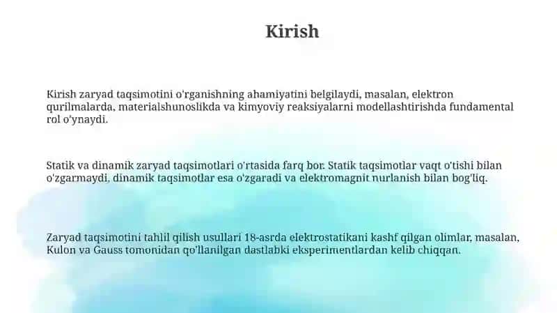 Zaryad taqsimoti tahlili usullari 3