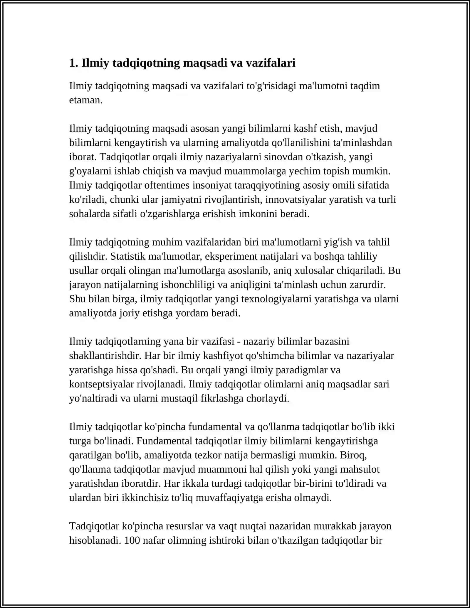 ILMIY TADQIQOT TURLARI VA METODOLOGIYASI 3