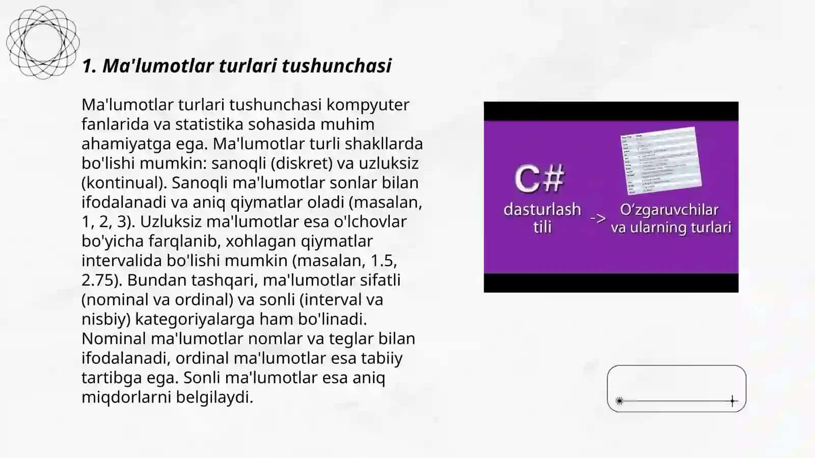 Ma'lumotlar turlari 3