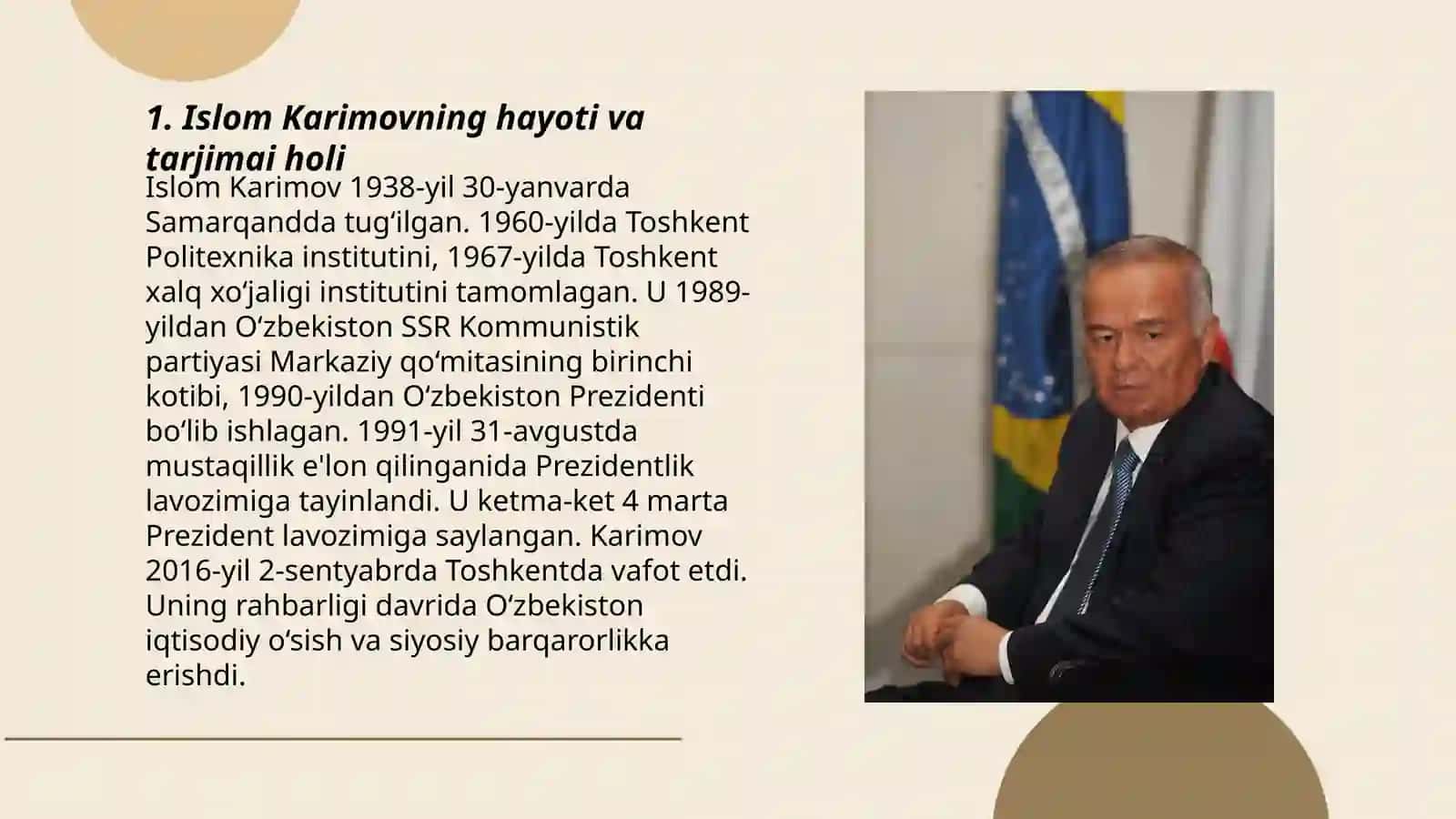 Islom Karimov – O’zbekistonning Birinchi Prezidenti 3