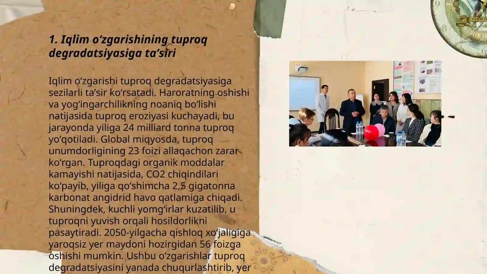 Iqlim oʻzgarishi va tuproq degradatsiyasi toʻgʻrisida 3