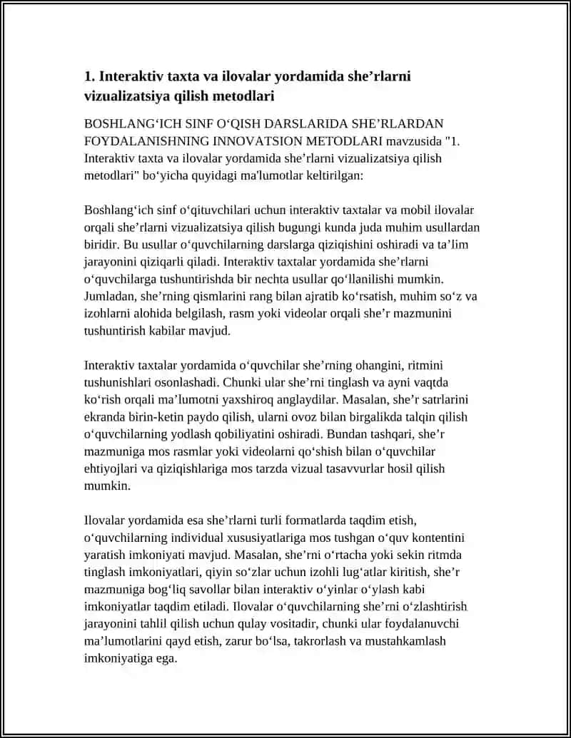 BOSHLANG‘ICH SINF O‘QISH DARSLARIDA SHE’RLARDAN FOYDALANISHNING INNOVATSION METODLARI 3