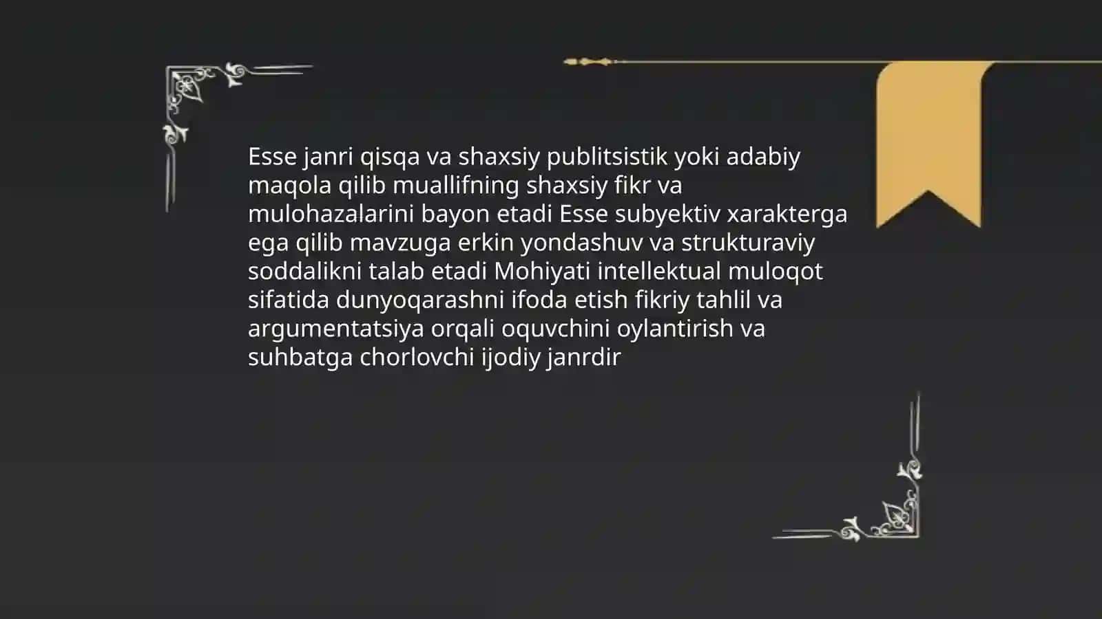 Esse janrining talablari va ta'rifi 3