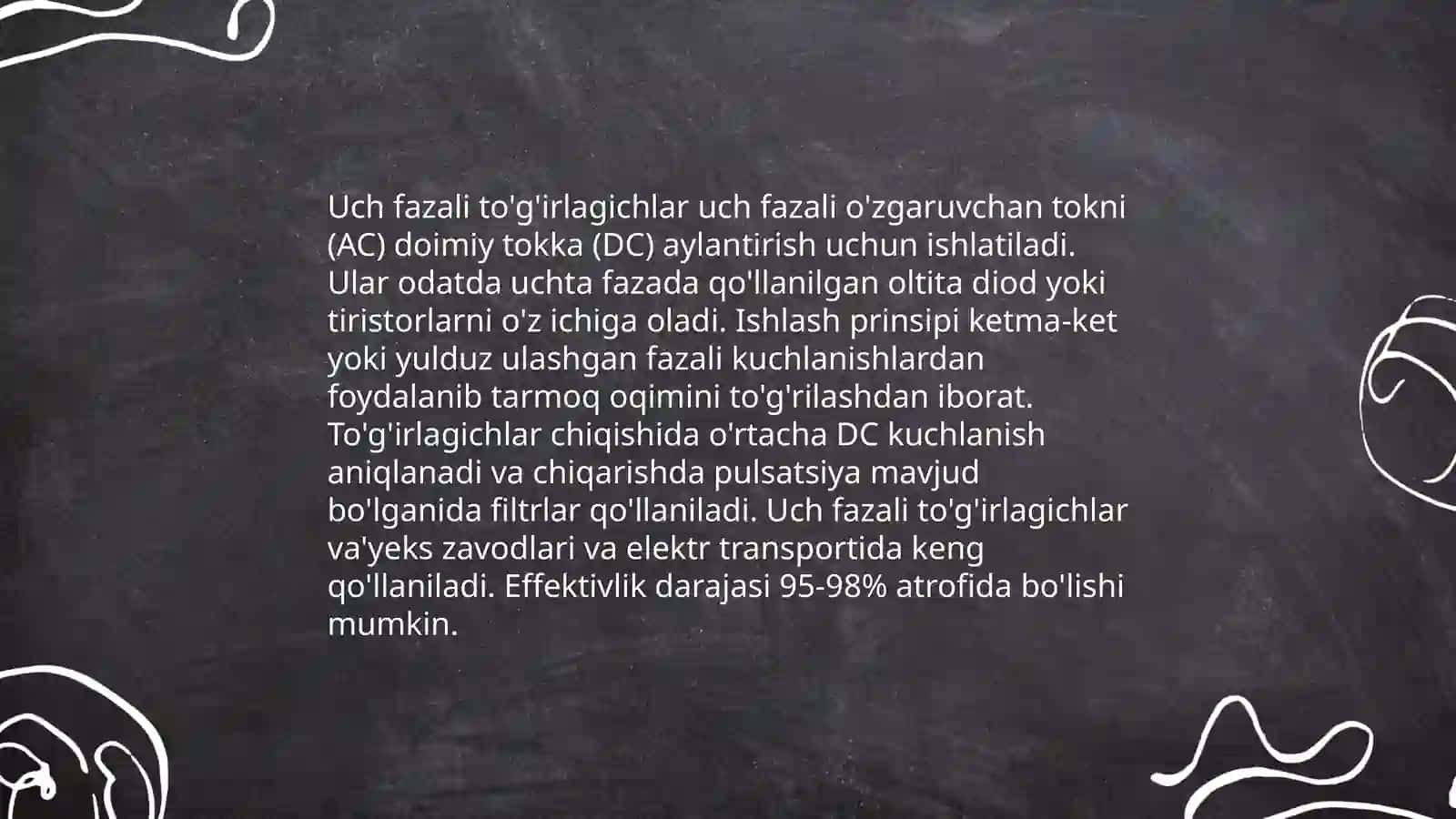 Uch fazali boshqariladigan to'g'irlagich sxemalari 3